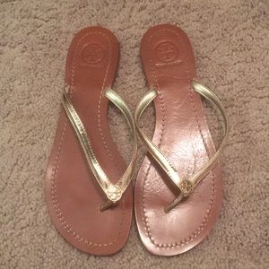 Tory Burch Gold Flip-flops